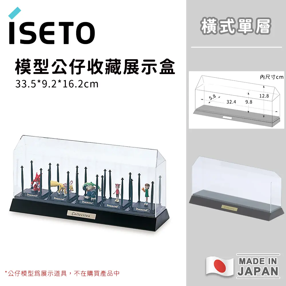【日本ISETO】日本製 橫式展示盒｜公仔｜模型｜玩具｜透明收藏盒(單層)