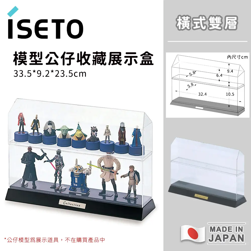 【日本ISETO】日本製 橫式展示盒｜公仔｜模型｜玩具｜透明收藏盒(雙層)
