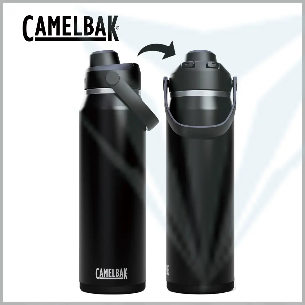 【CamelBak】CB2930001001 1000ml Chug 不鏽鋼彈蓋運動保溫/保冰瓶 - 濃黑