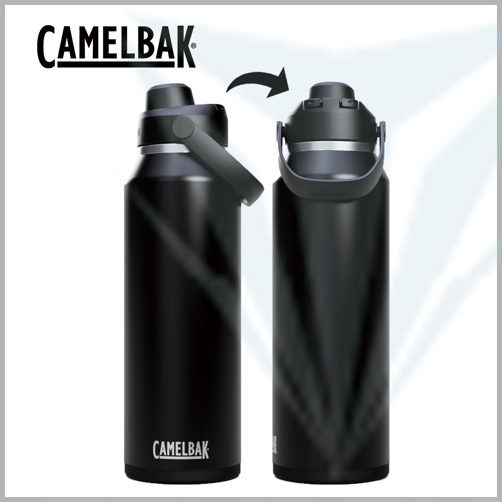 【CamelBak】CB2929001012 1200ml Chug 不鏽鋼彈蓋運動保溫/保冰瓶 - 濃黑