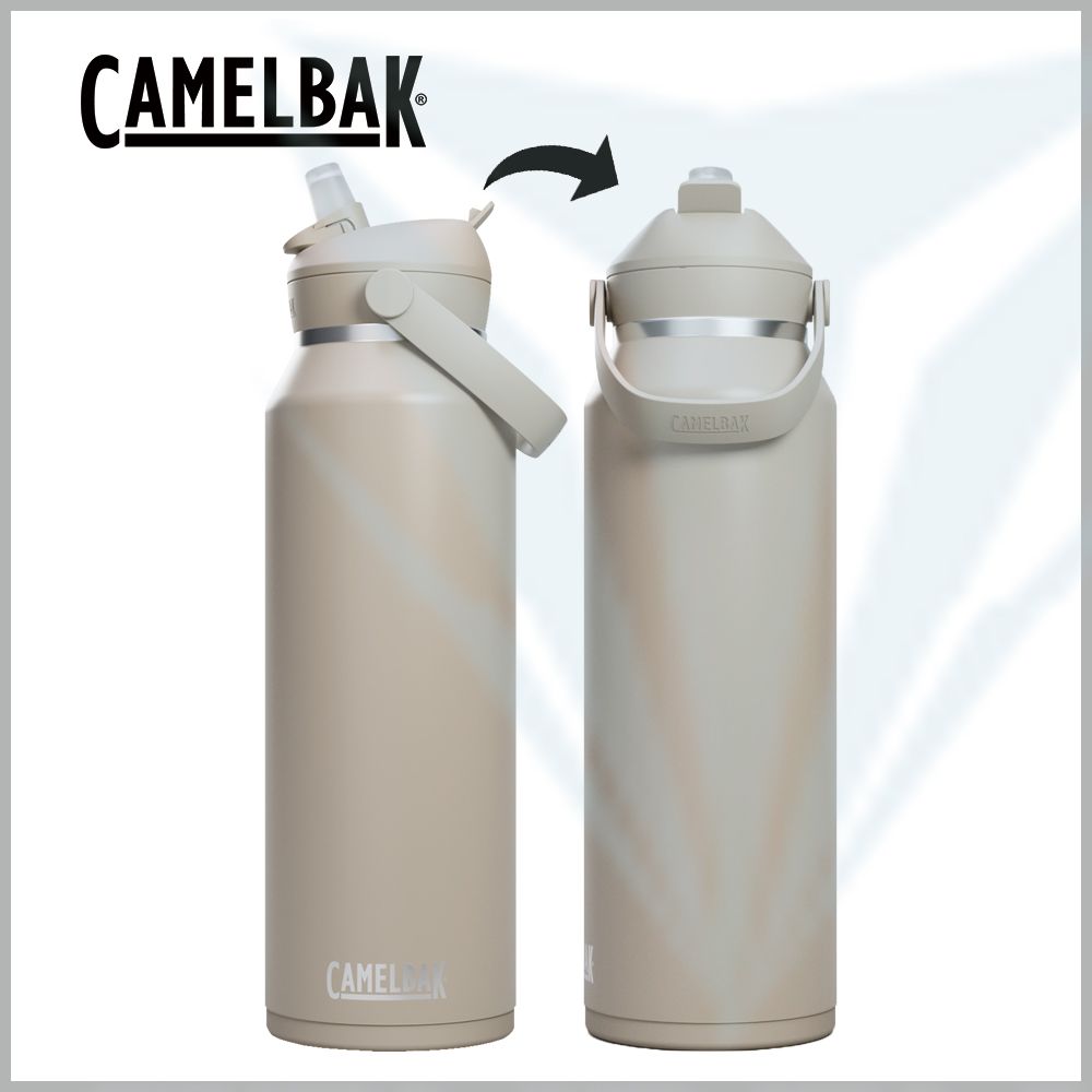 【CamelBak】CB3089201012 1200ml Flip Straw不鏽鋼多水吸管保溫/保冰瓶 - 象牙白