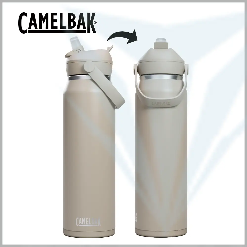 【CamelBak】CB2855201001 1000ml Flip Straw不鏽鋼多水吸管保溫/保冰瓶 - 象牙白