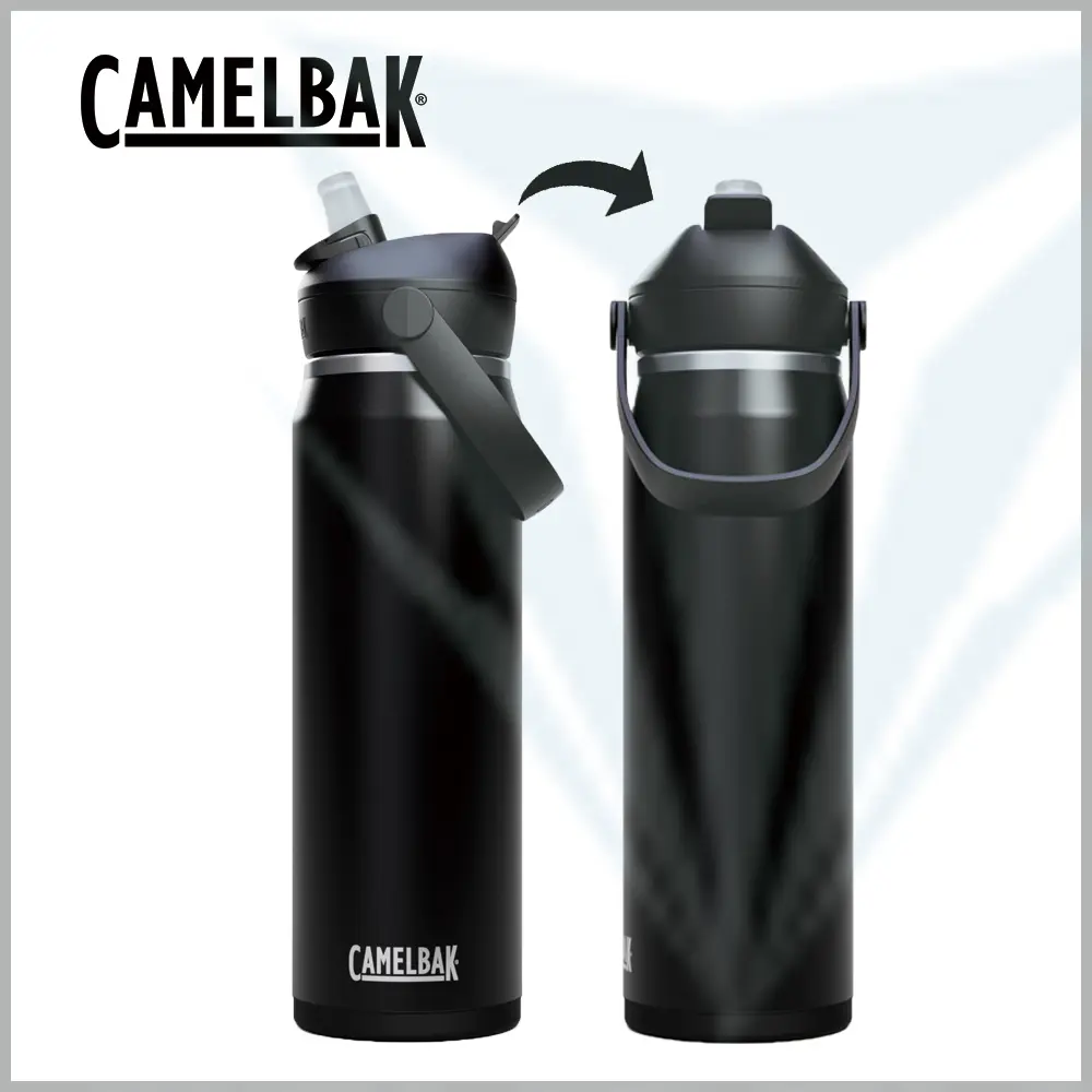 【CamelBak】CB2856001075 750ml Flip Straw不鏽鋼多水吸管保溫/保冰瓶 - 濃黑