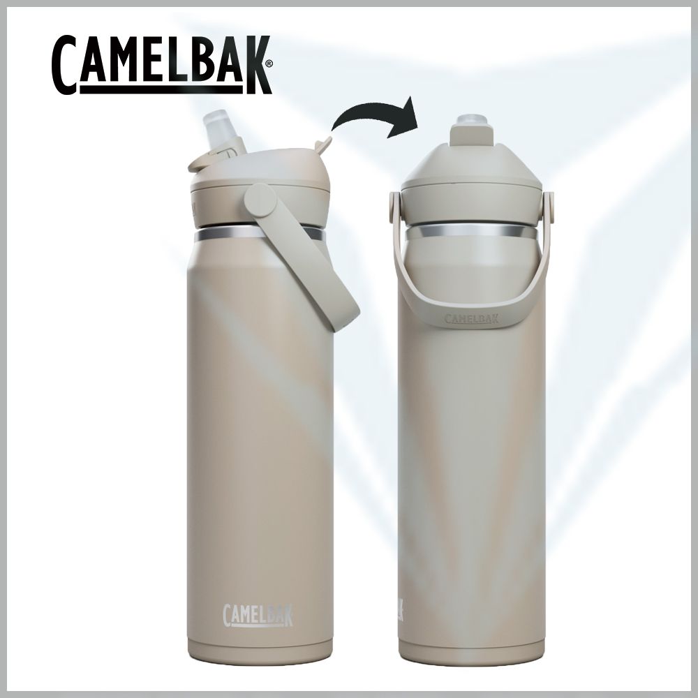 【CamelBak】CB2856303075 750ml Flip Straw不鏽鋼多水吸管保溫/保冰瓶 - 象牙白