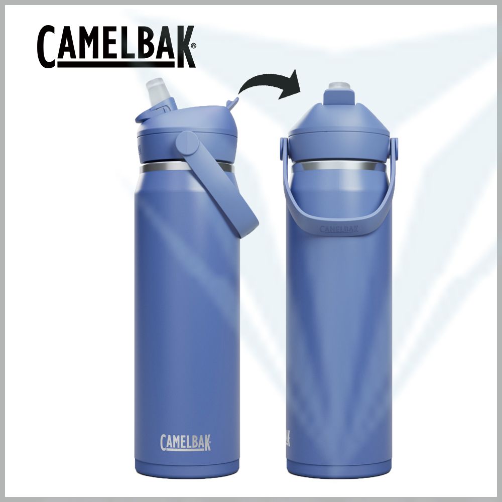 【CamelBak】CB2856406075 750ml Flip Straw不鏽鋼多水吸管保溫/保冰瓶 - 矢車菊藍