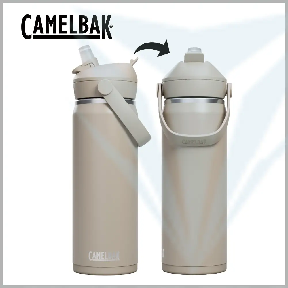 加碼結帳享92折🚩CamelBak 600ml Flip Straw不鏽鋼多水吸管保溫/保冰瓶 - 象牙白