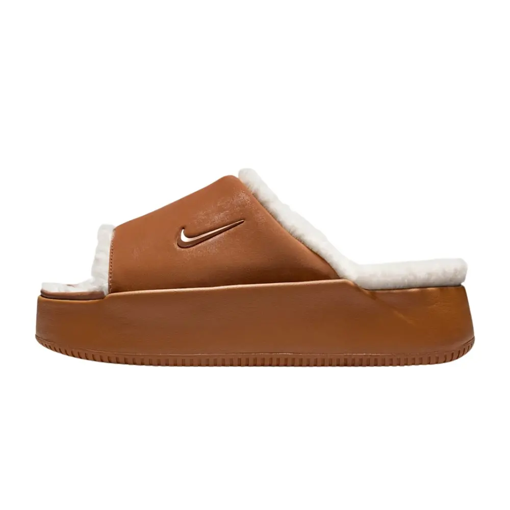 Nike Calm Elevation Fur 厚底毛絨拖鞋/ 焦糖棕 HV8560-200/ 預購 26 cm