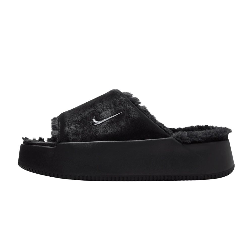 Nike Calm Elevation Fur 厚底毛絨拖鞋/ 黑色 HV8560-001/ 預購 24 cm