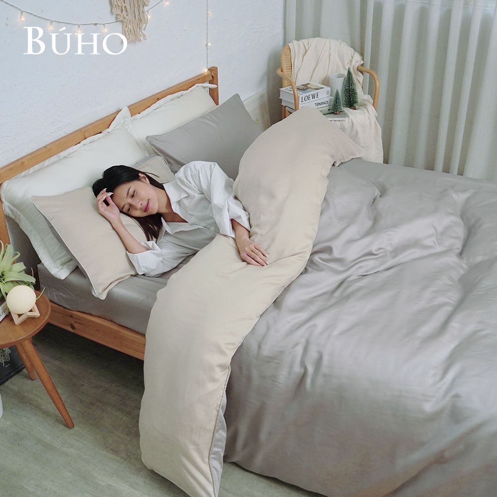 【BUHO布歐】絲滑星鑽100支純天絲™3.5尺單人床包枕套二件組-台灣製/ 日景初微