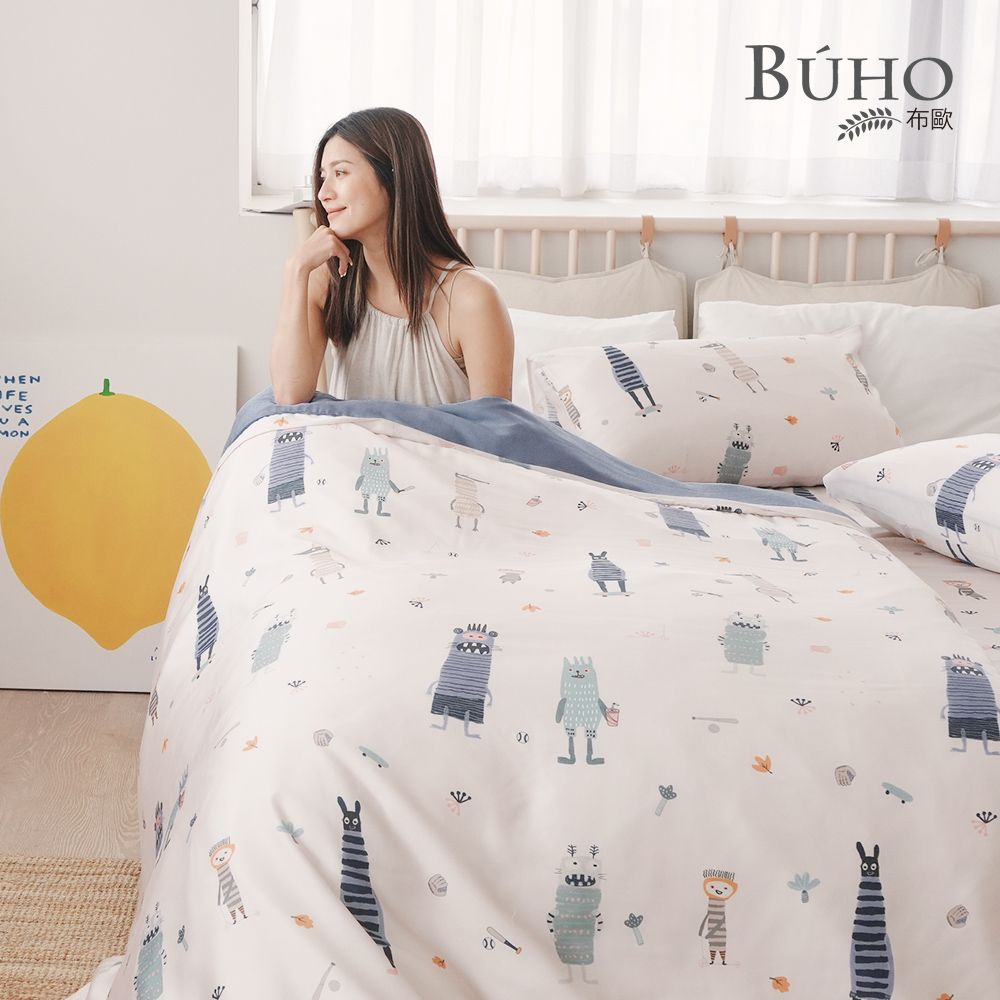 【BUHO布歐】台製300織100%TENCEL純天絲™床包枕套三件組-雙人/ 怪趣星球