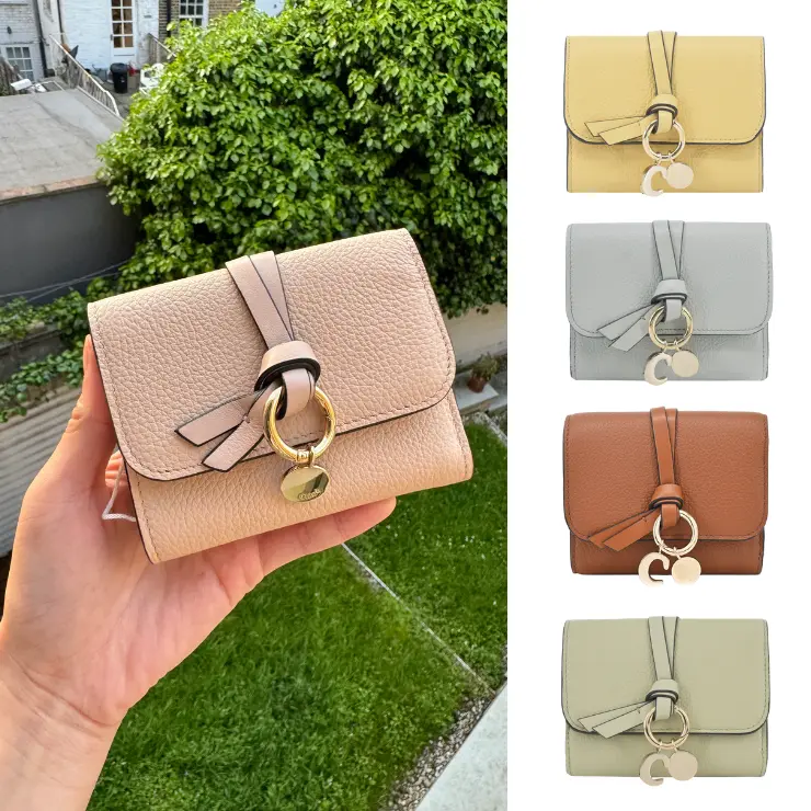 Chloe ALPHABET C LOGO 小牛皮三折短夾(黃色) /平行輸入