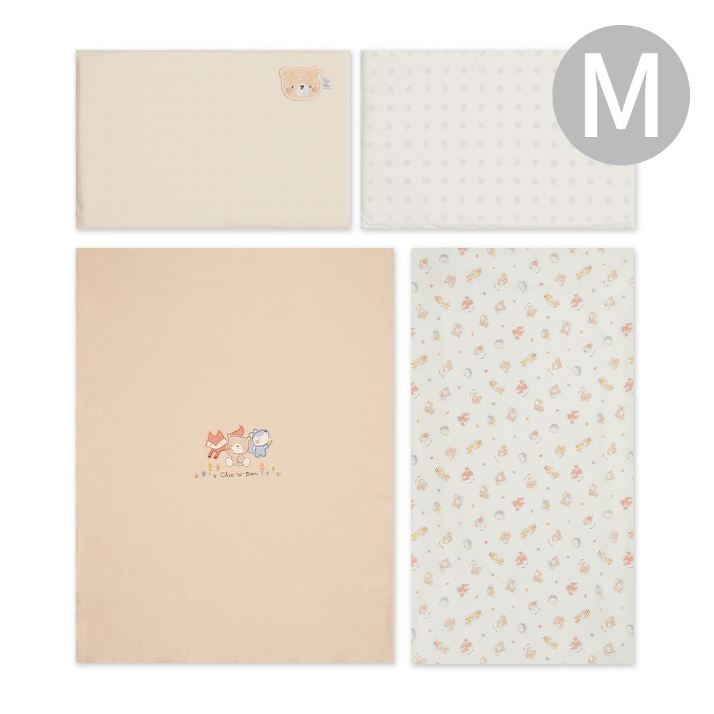 【奇哥】有機棉四件式床組/寢具組-M