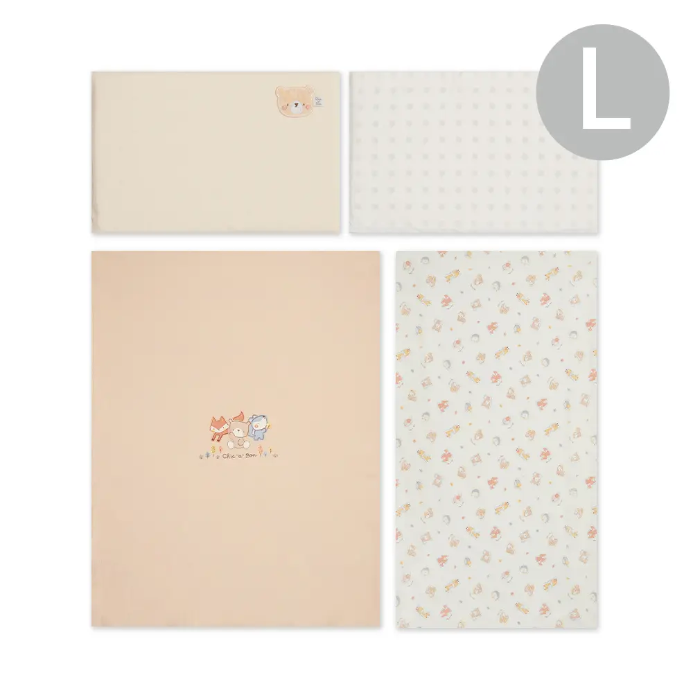 【奇哥】有機棉四件式床組/寢具組-L