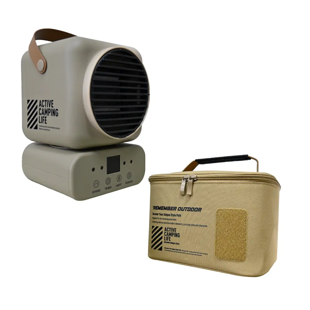 禦寒推薦🚩樂活不露 坦克電暖器/自動擺頭電暖器HT-609 露營電暖爐 桌上暖風機 迷你暖風扇 小型家用暖氣 PTC陶瓷暖爐/ 大地沙/ 附收納袋