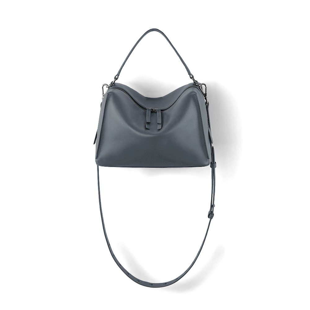 Darker Than Black Bags/ Valley Cube M Shoulder Bag 中型方型軟包/ 霧灰藍