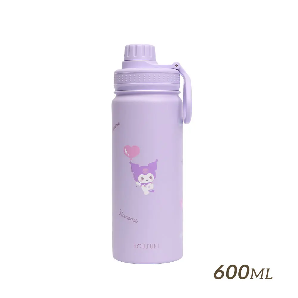HOUSUXI三麗鷗酷洛米鎖蓋保溫瓶/ 附吸管/ 600ml