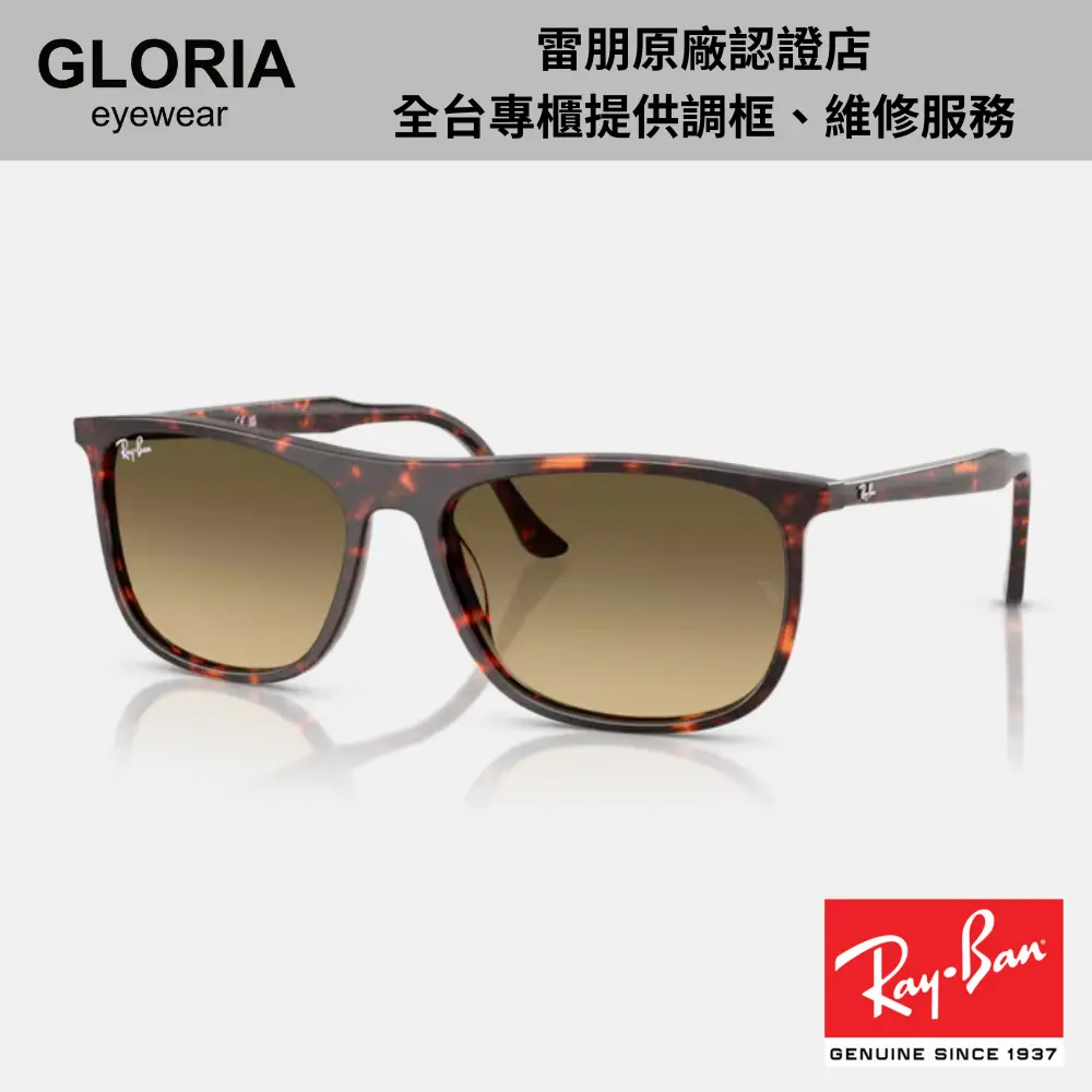 Ray Ban｜RB2216F-14290A 方形膠框漸層太陽眼鏡/ 公司貨