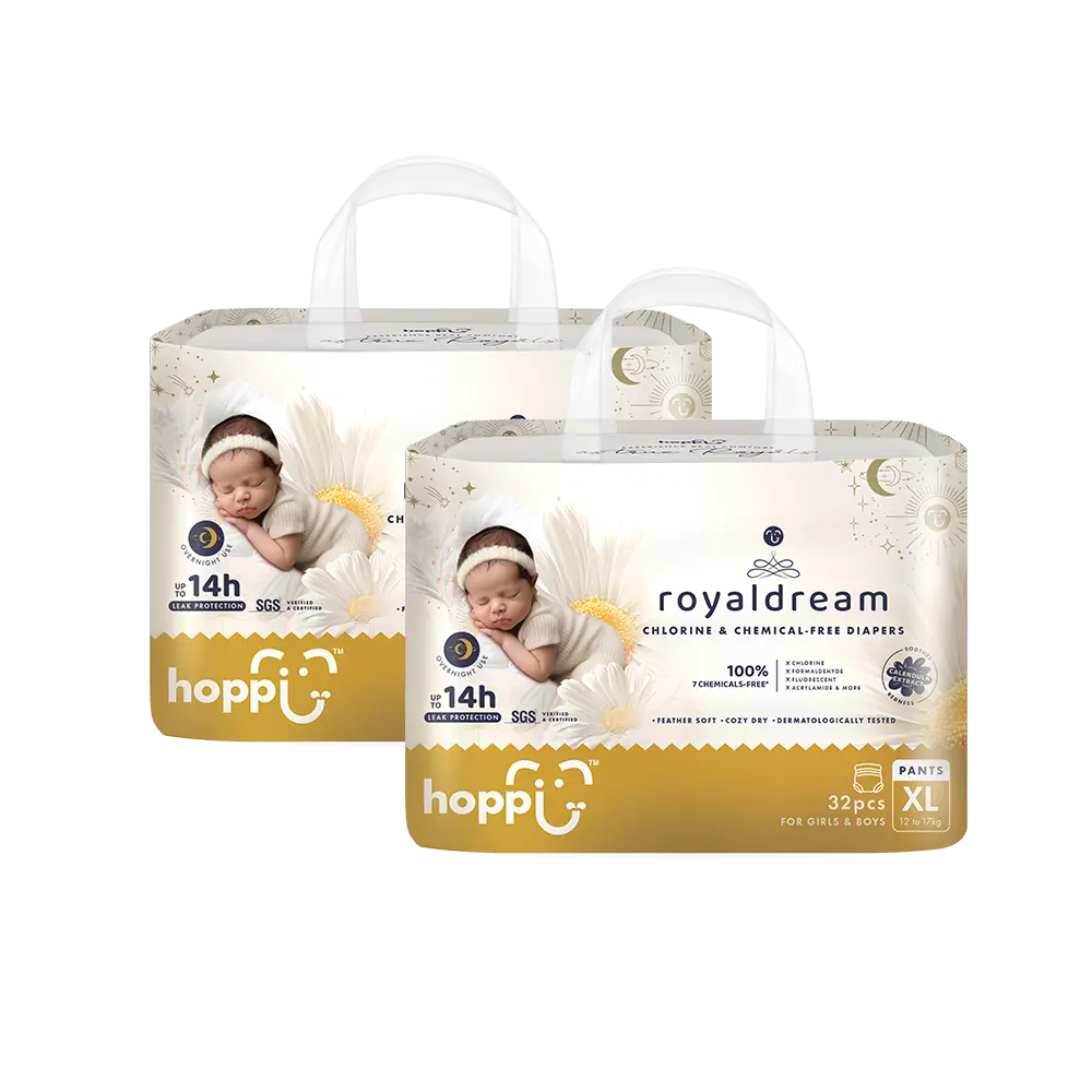 hoppi royaldream 皇家系列嬰兒尿布－褲型(XL)－32片x2袋