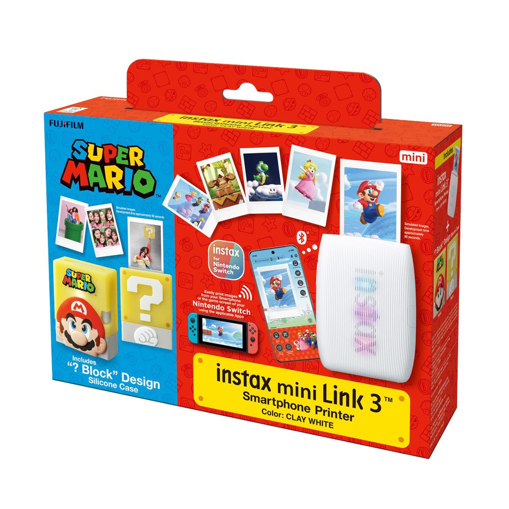FUJIFILM 富士 instax mini Link 3 超級瑪利歐聯名款 印相機 公司貨 贈10張空白底片+原廠相冊(可放108張)