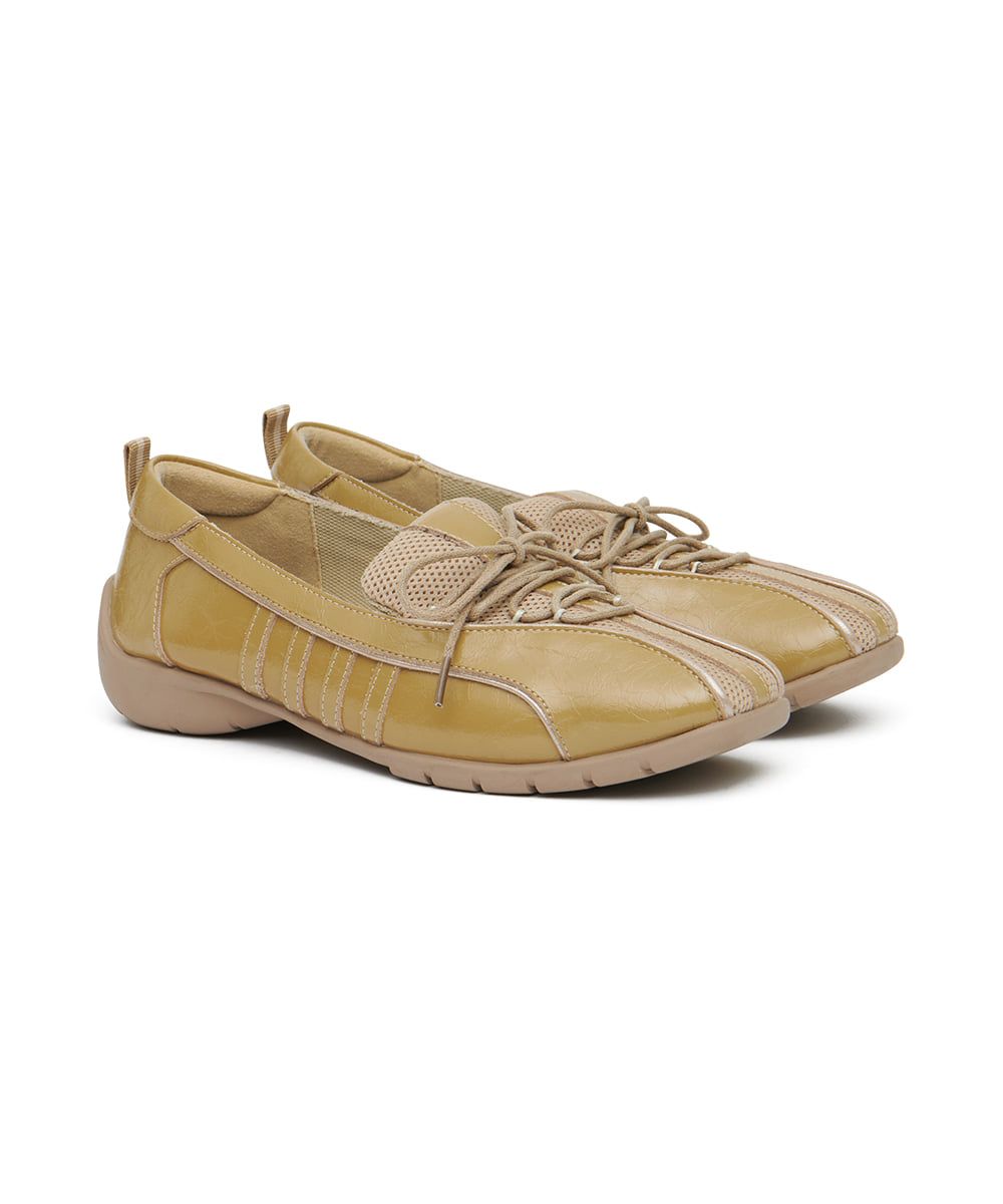 韓國 Rockfish Weatherwear BLISS SLIP-ON SNEAKERS 亮面皮革休閒鞋/ 芥末黃 MUSTARD/ 預購 24 cm