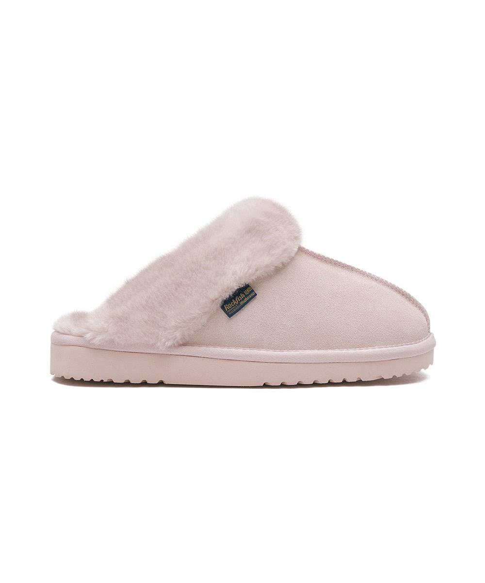 韓國 Rockfish Weatherwear ORIGINAL WINTER SLIPPERS 絨毛保暖皮革拖鞋/ 粉色 PINK/ 預購 24 cm