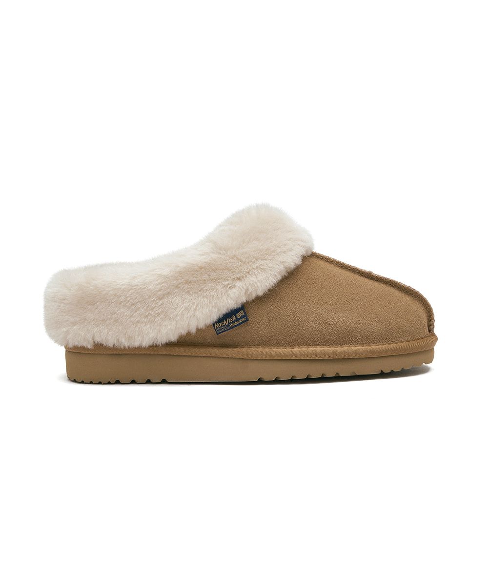 韓國 Rockfish Weatherwear ORIGINAL WINTER FUR MULES 絨毛保暖穆勒鞋/ 栗棕色 CHESTNUT/ 預購 23 cm