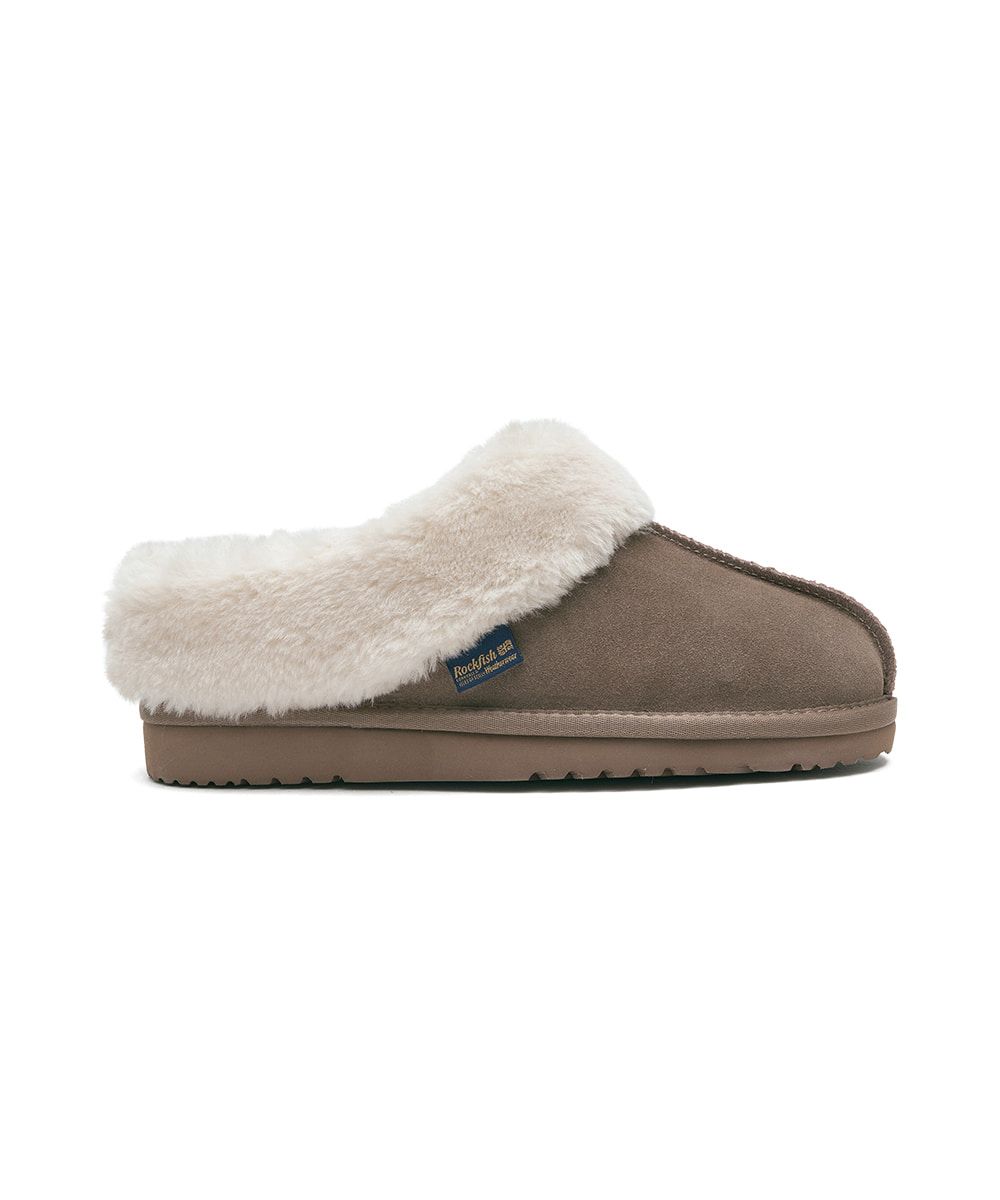 韓國 Rockfish Weatherwear ORIGINAL WINTER FUR MULES 絨毛保暖穆勒鞋/ 可可棕 COCOA/ 預購 26 cm