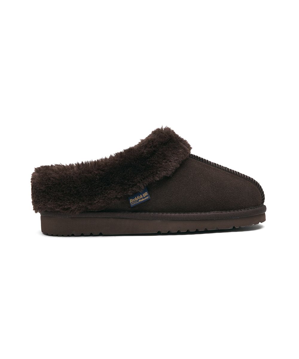 韓國 Rockfish Weatherwear ORIGINAL WINTER FUR MULES 絨毛保暖穆勒鞋/ 巧克力棕 CHOCO/ 預購 24 cm