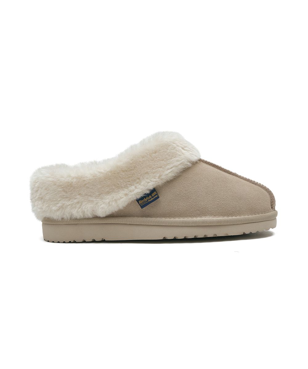 韓國 Rockfish Weatherwear ORIGINAL WINTER FUR MULES 絨毛保暖穆勒鞋/ 沙色 SAND/ 預購 26 cm