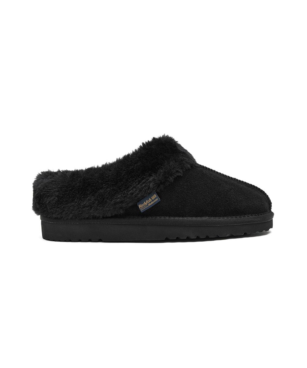 韓國 Rockfish Weatherwear ORIGINAL WINTER FUR MULES 絨毛保暖穆勒鞋/ 黑色 BLACK/ 預購 26 cm