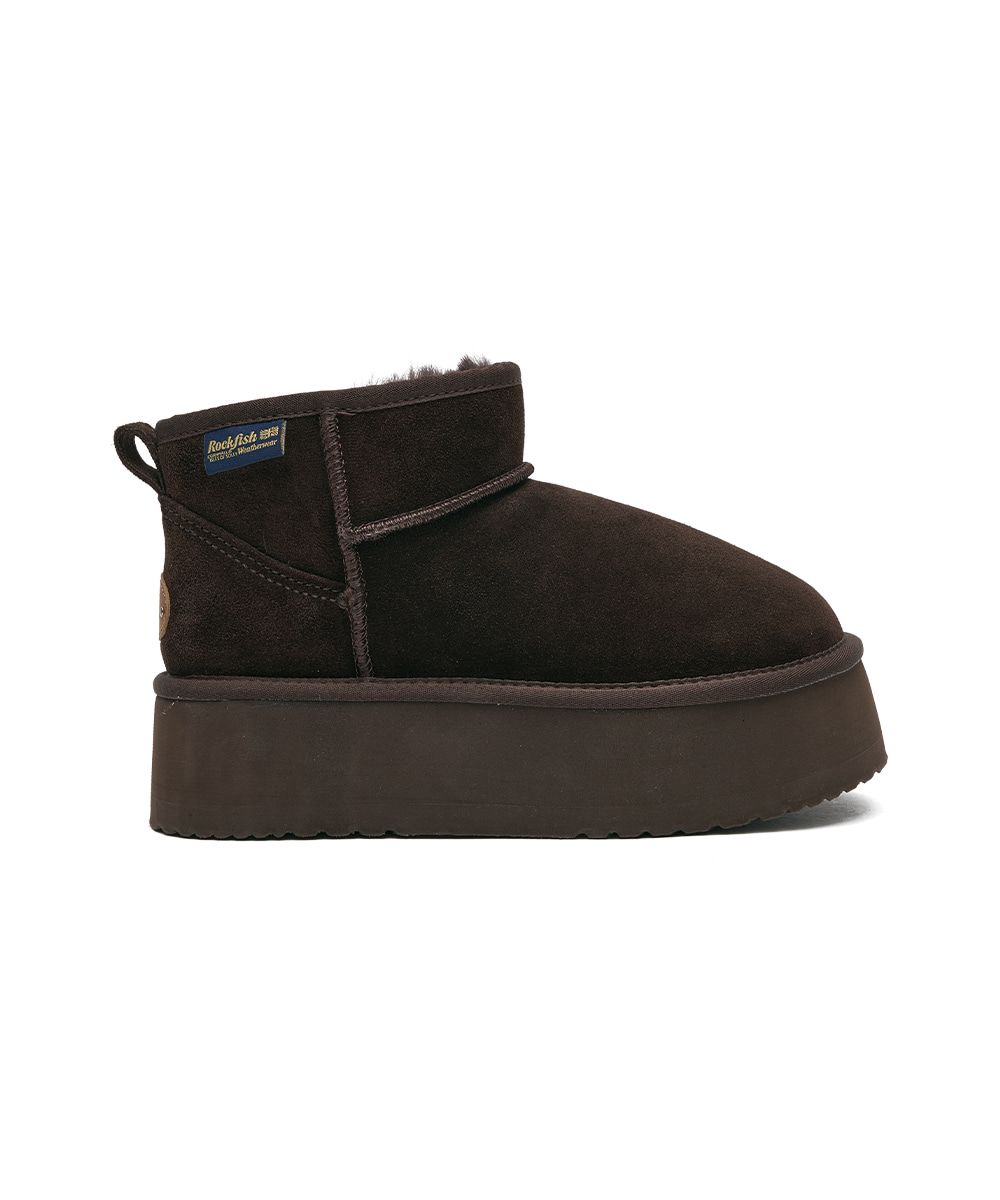 韓國 Rockfish Weatherwear ORIGINAL MAXI FLATFORM BOOTS MINI (3.5inch) 厚底短靴/ 巧克力棕 CHOCO/ 預購 23 cm