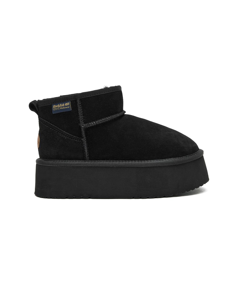 韓國 Rockfish Weatherwear ORIGINAL MAXI FLATFORM BOOTS MINI (3.5inch) 厚底短靴/ 黑色 BLACK/ 預購 25 cm