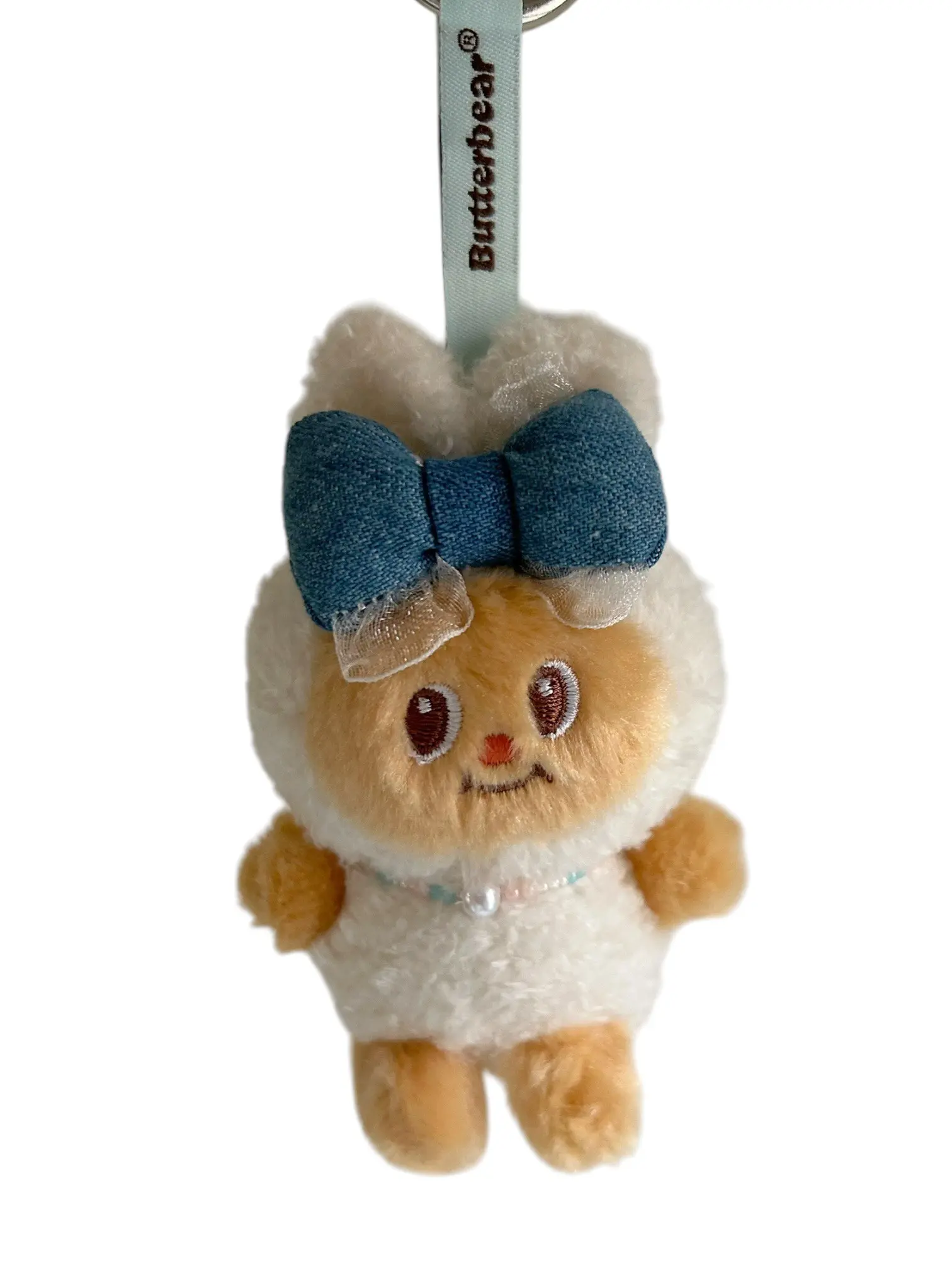 泰國 Butter Bear 超Q奶油熊 吊飾(18699/米白/牛仔藍/蝴蝶結/泰國/Butter World/吊飾/掛飾/平行輸入)