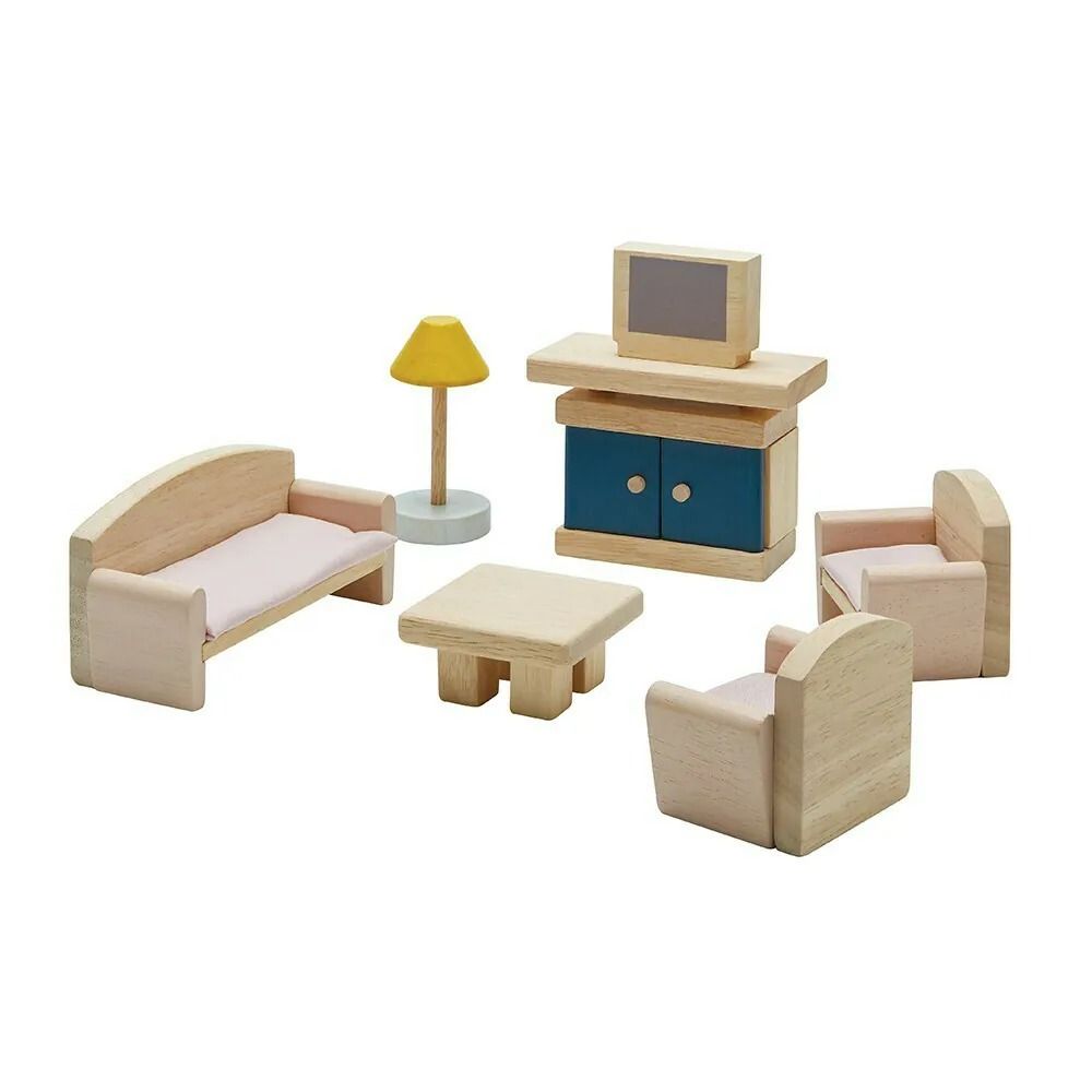 PLAN TOYS典藏娃娃屋/ 客廳/ 清新藍