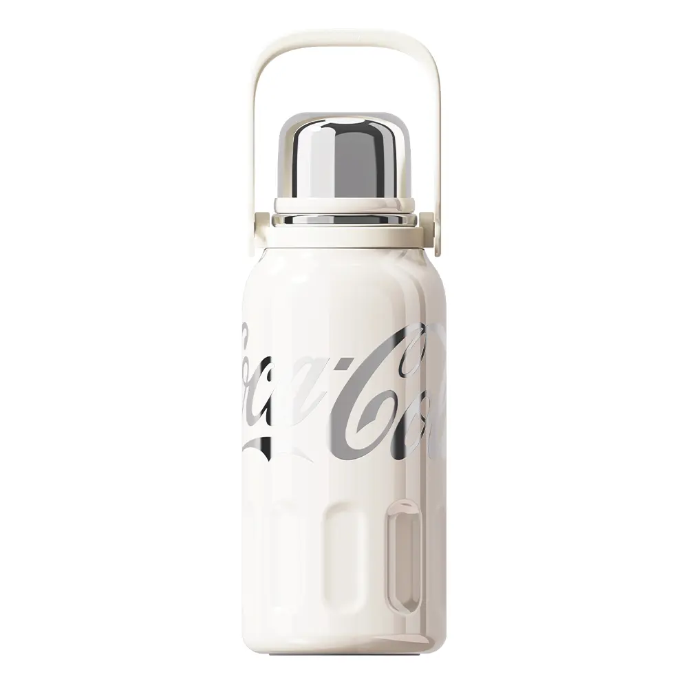 GERM格米 可口可樂聯名款律動手提保溫杯1200ml/ 星光白