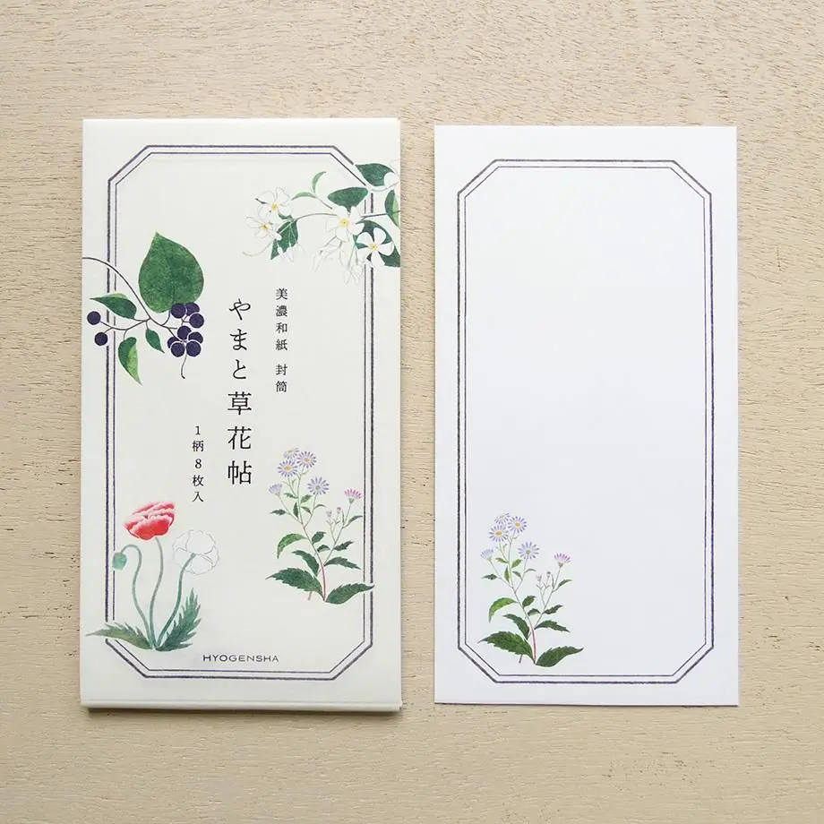日本 cozyca products 信封/ 大和草花帖/ 8入