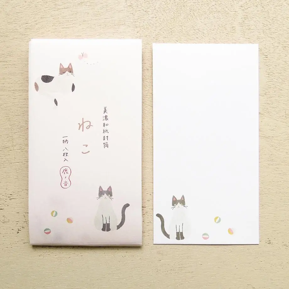 日本 cozyca products 信封/ 貓/ 8入