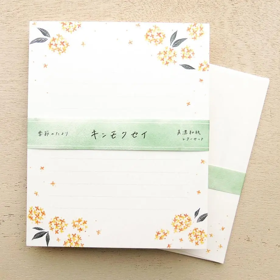 日本 cozyca products 信封信紙組/ 季節的問候/ 桂花