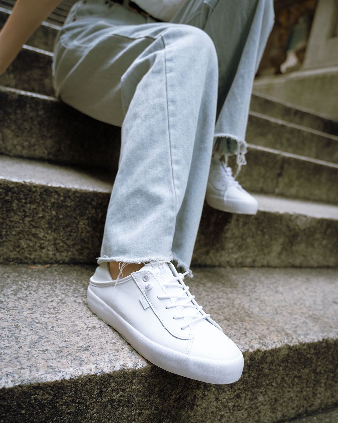 【KEDS】 KICKBACK CRASHBACK LEATHER 皮革懶人鞋 WH68279/ US7 (24cm)