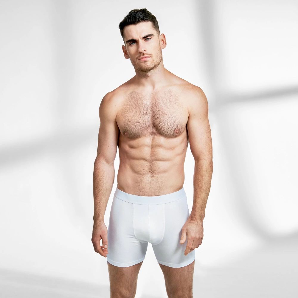 Bread & Boxers 三件組 Boxer Brief Extra Long 有機棉男用長版四角內褲/ 白/ XL
