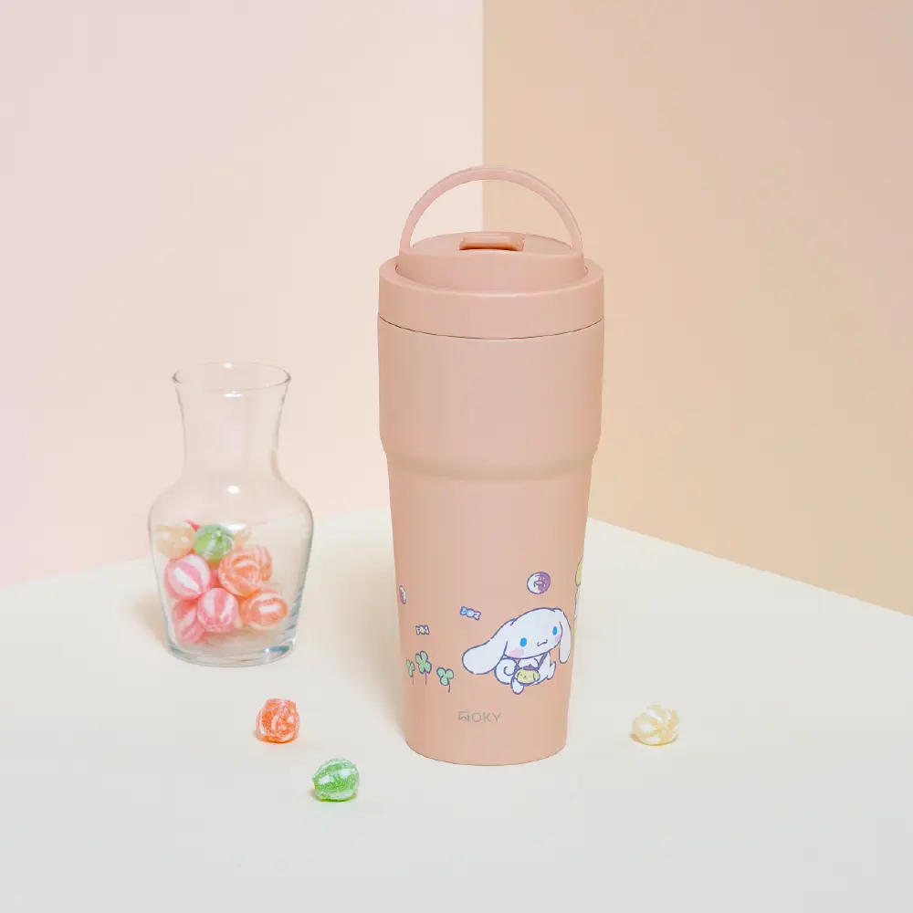 WOKY沃廚 X SANRIO-[●●]渾圓杯/ 雙層陶瓷/ 750ml/ 出發小旅行/ 香柚