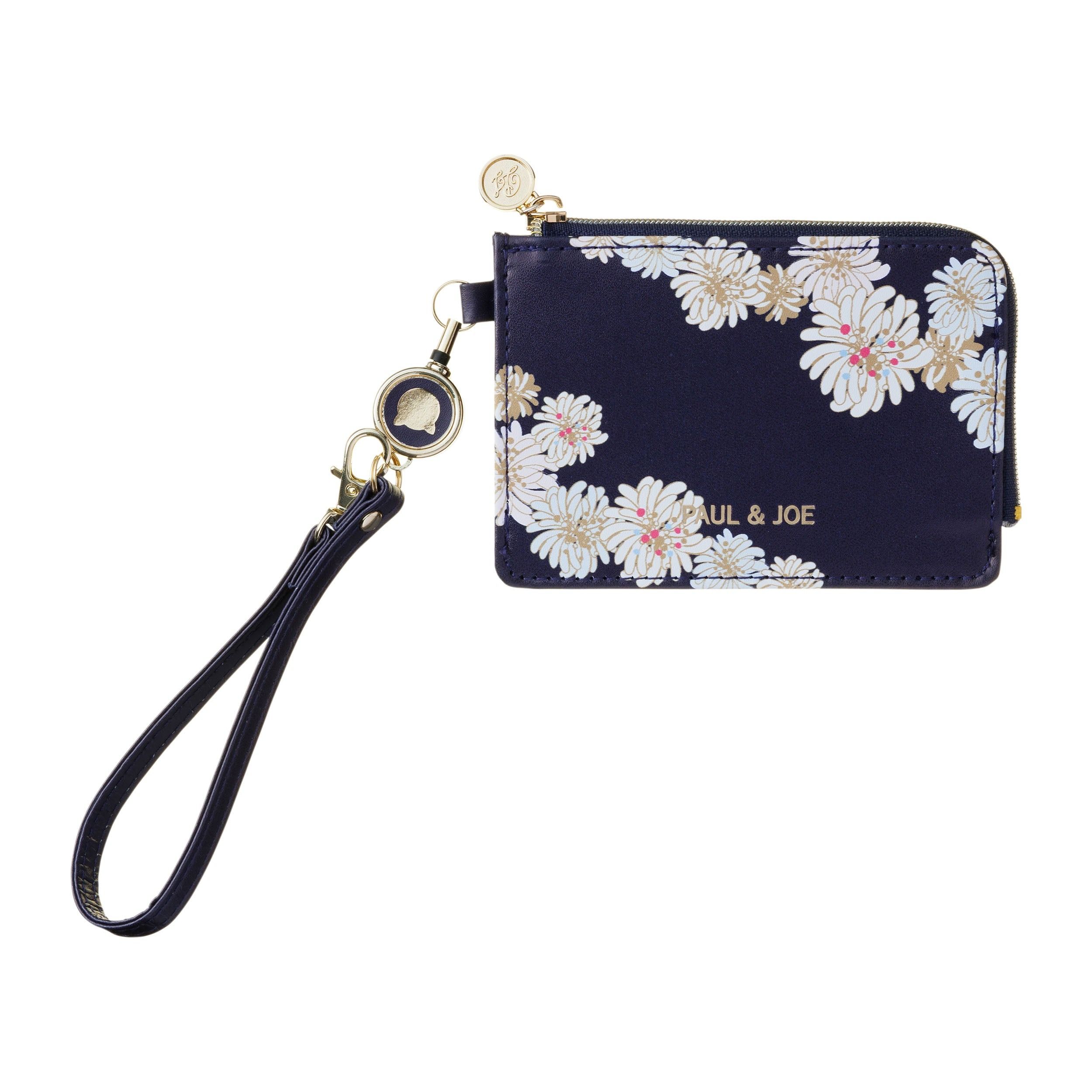 日本 PAUL & JOE La Papeterie 證件套/ 菊花/ 海軍藍