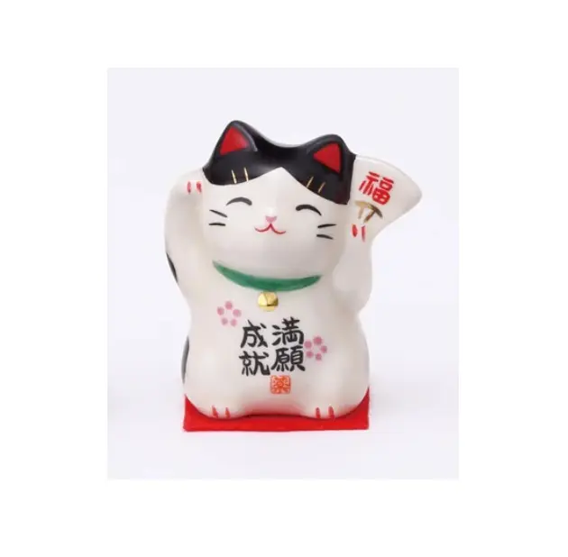 日本藥師窯彩絵招財貓擺飾/ 豆斑貓