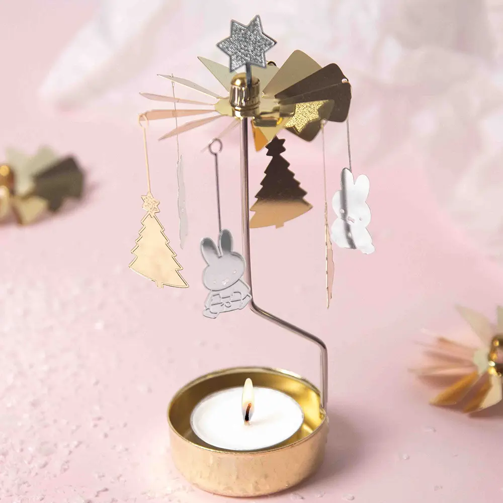 帶來溫暖與歡樂✦PLUTO Design 聖誕米菲兔旋轉燭座(附蠟燭)/Miffy