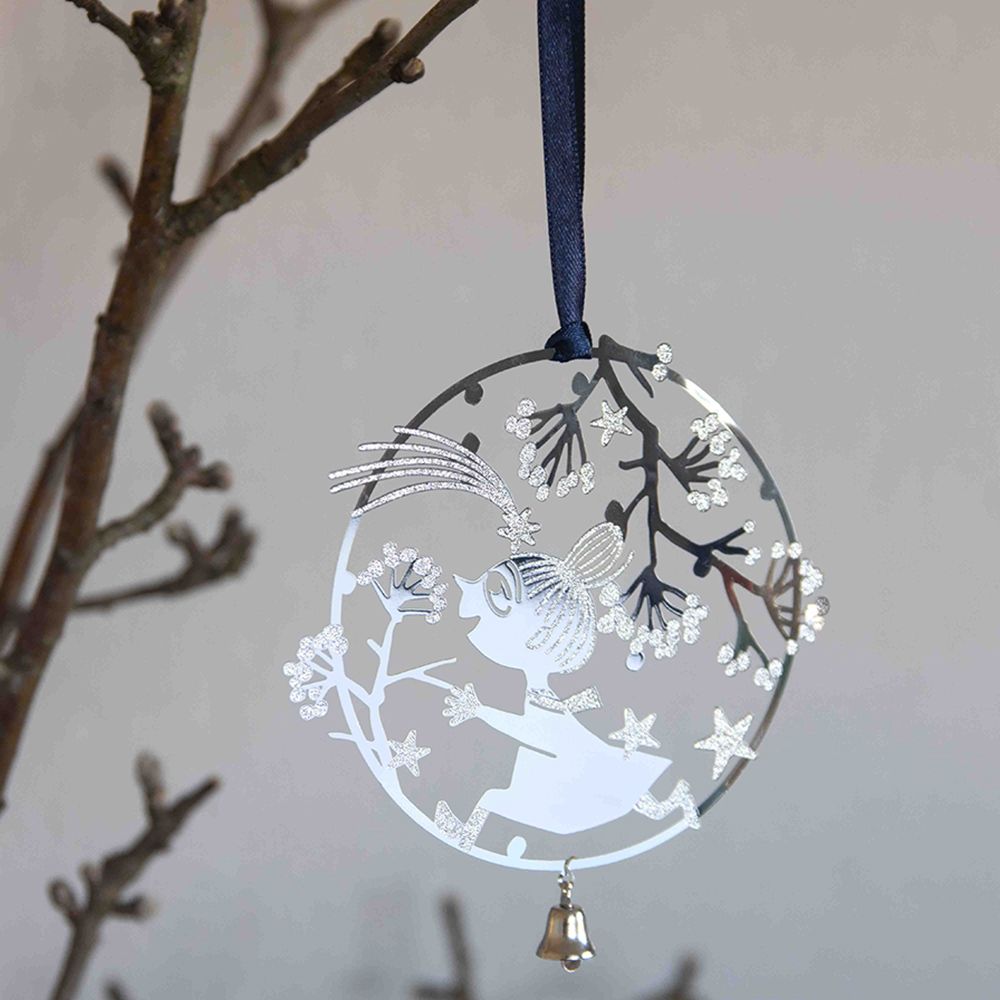 PLUTO Design 銀色小不點初雪掛飾/moomin