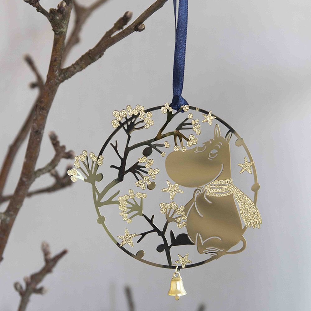 PLUTO Design 金色Moomin姆明初雪掛飾