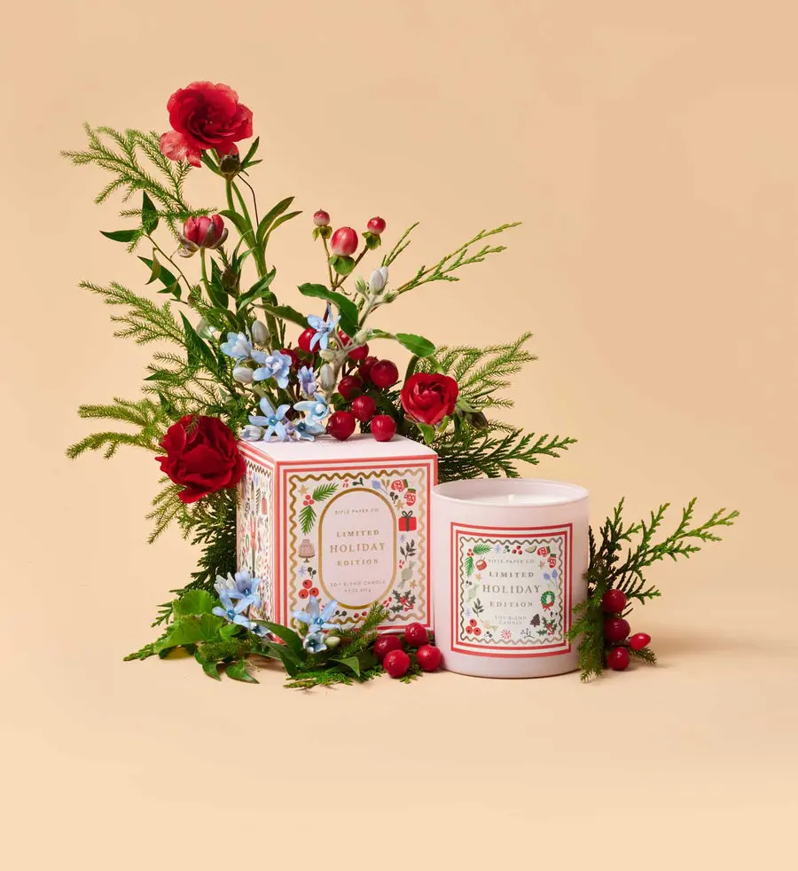 美國 RIFLE PAPER Holiday 限量香氛蠟燭/ 蔓越莓、冷杉、雪松