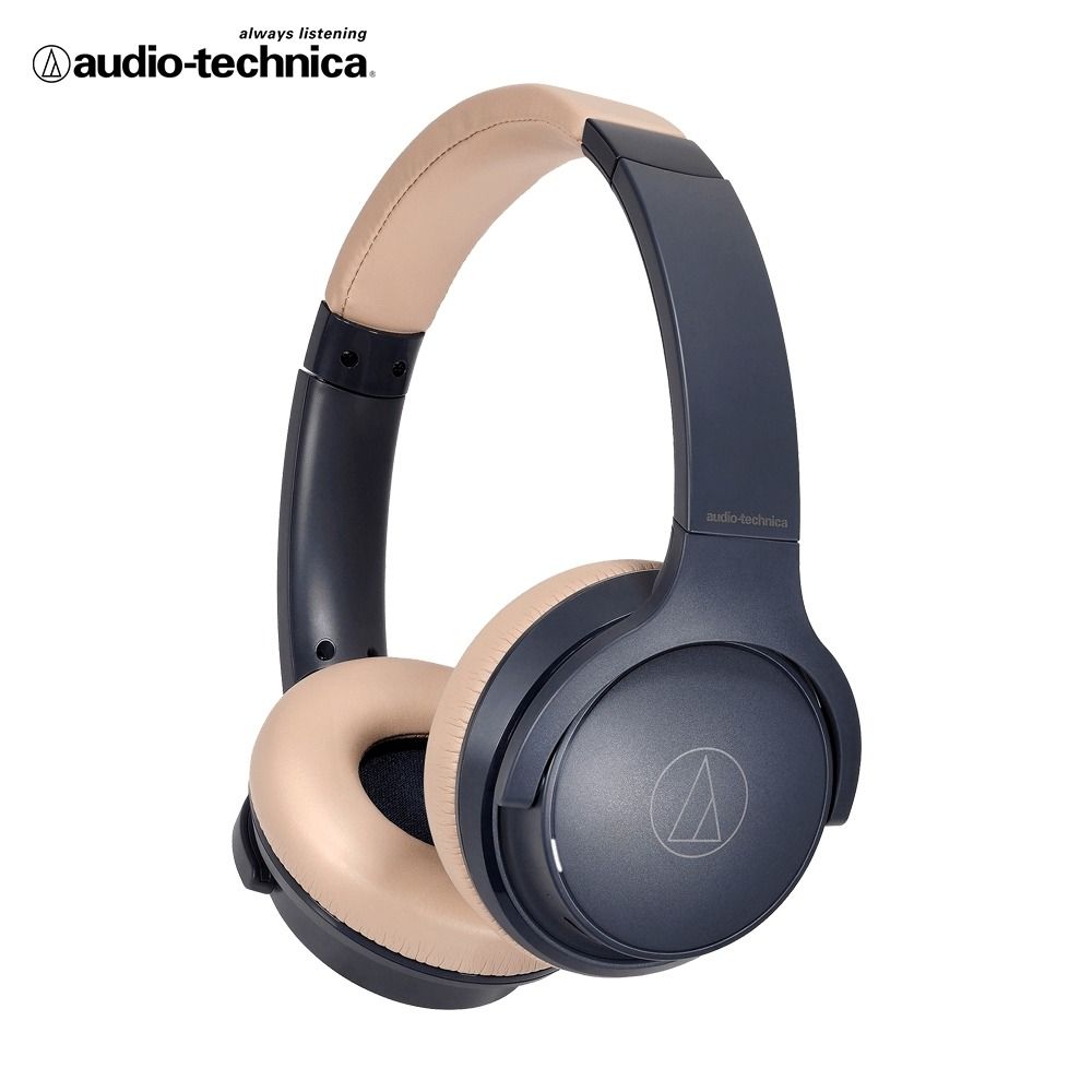 audio-technica 鐵三角 ATH-S220BT 無線耳罩式藍牙耳機/ 灰藍杏(NBG)