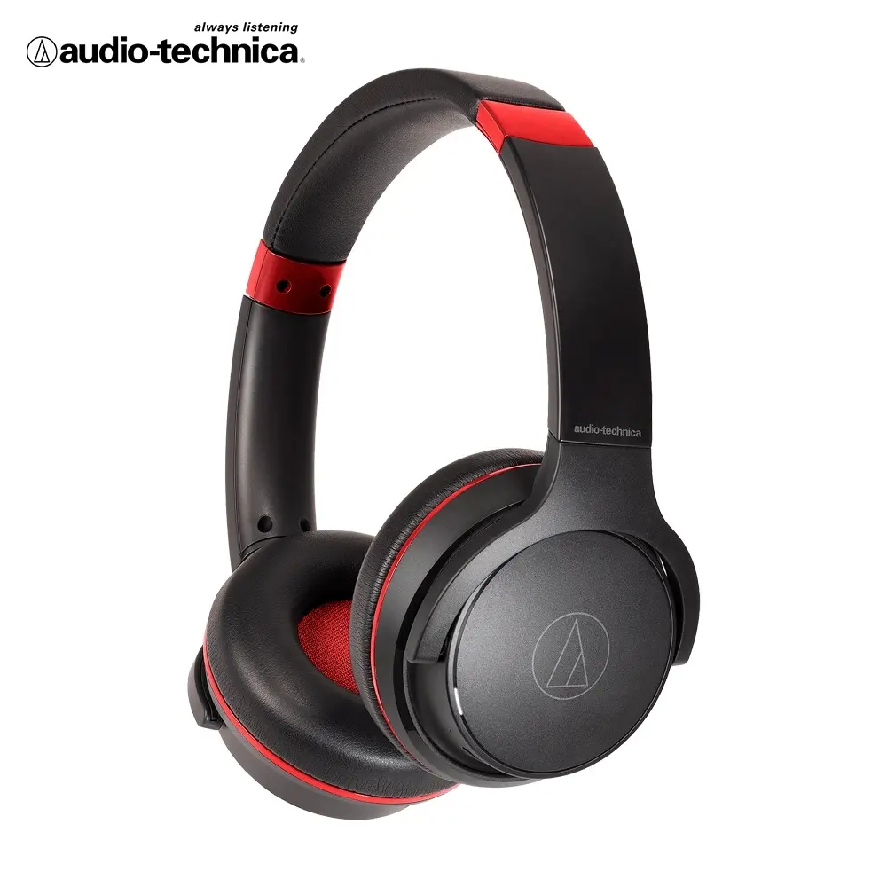 audio-technica 鐵三角 ATH-S220BT 無線耳罩式藍牙耳機/ 黑紅(BRD)