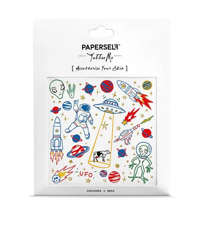 PAPERSELF刺青貼紙/ 外星人UFO/ 2入